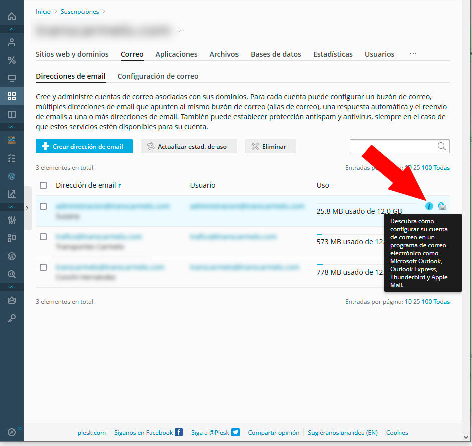 Instrucciones configuración buzones de correo